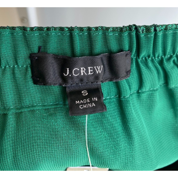 NWT JCrew Tiered Maxi Skirt in Metallic Lamé Dark Spruce Green size S - Picture 10 of 11
